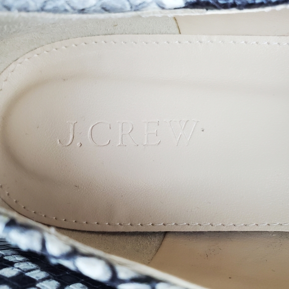 J. CREW Cecile Smoking Snake Embossed Flats 7.5 - Picture 9 of 11